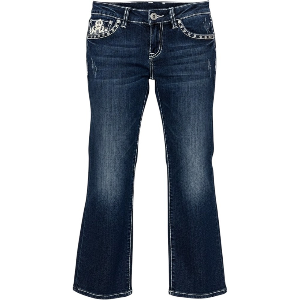 LA Idol USA Jeans Blue Bootcut Embellished‎ Denim Women's Size 9 W32